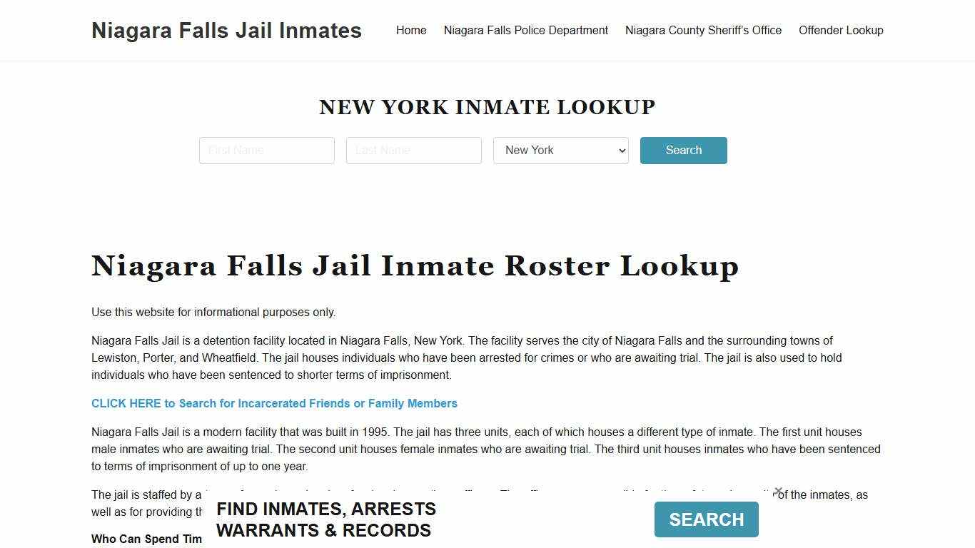 Niagara Falls Jail Inmate Roster, Niagara County, NY, Offender Search